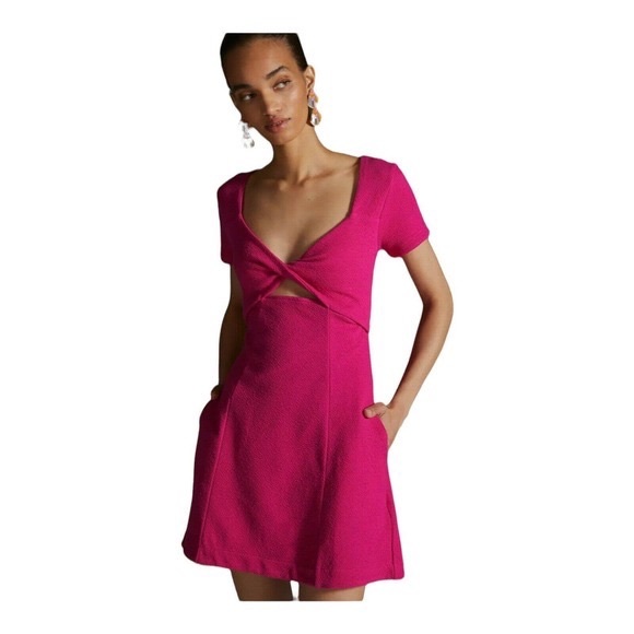 Hot Pink Maeve Cut Out Mini Dress, Sz XS. BRAND NEW (w/ tags) + SOLD OUT ONLINE. - Picture 2 of 9